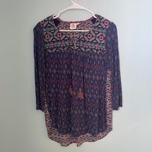 ANTHROPOLOGY One September Navy Print Blouse